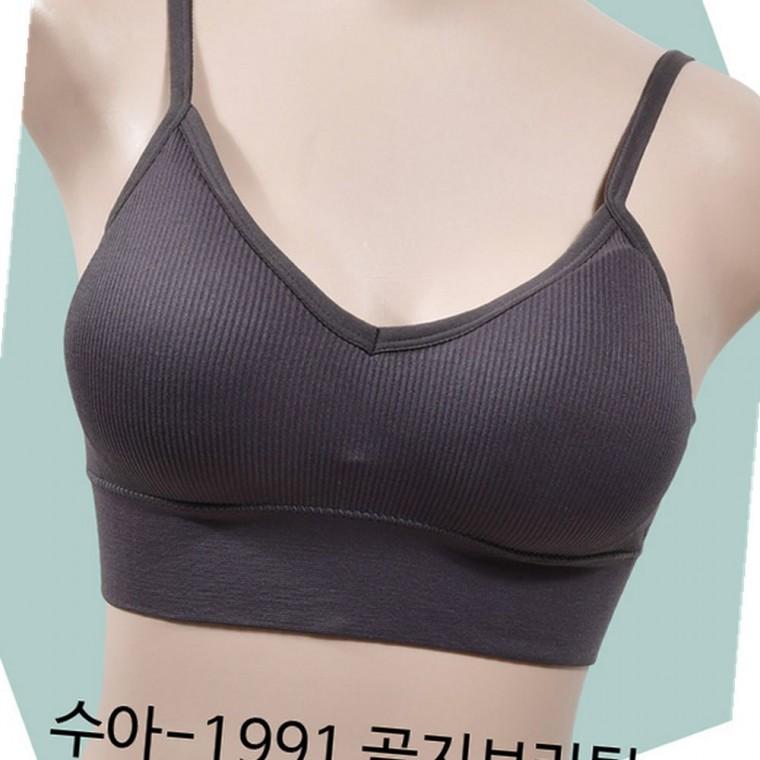 골지 끈브라탑 와이어리스 여성브라탑 여성브래지어 여자노와이어속옷 브라렛속옷