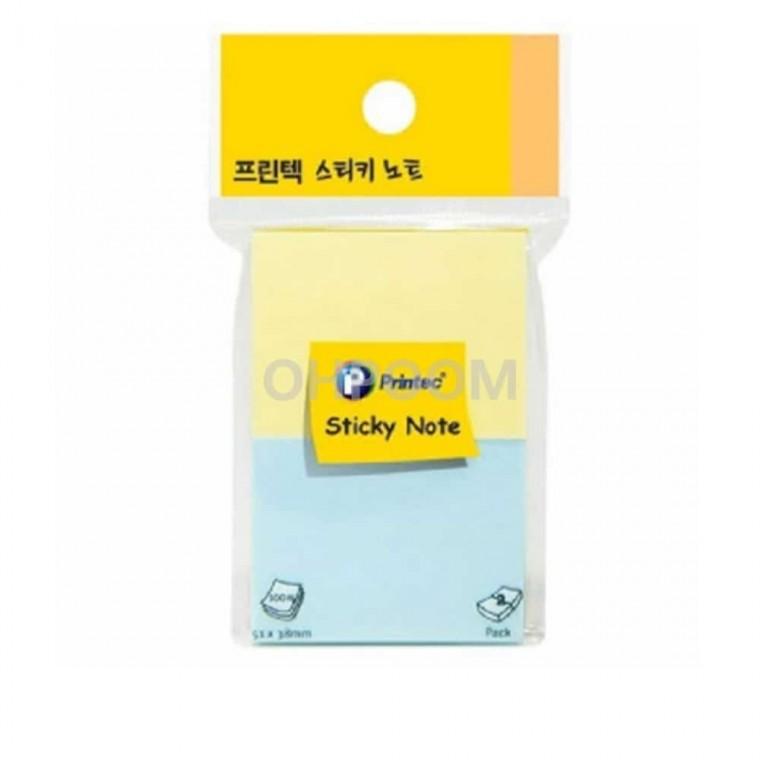 스티키노트 파스텔2색 노랑 파랑 51x38 100매 점착메모지 점착식메모지 영어공부