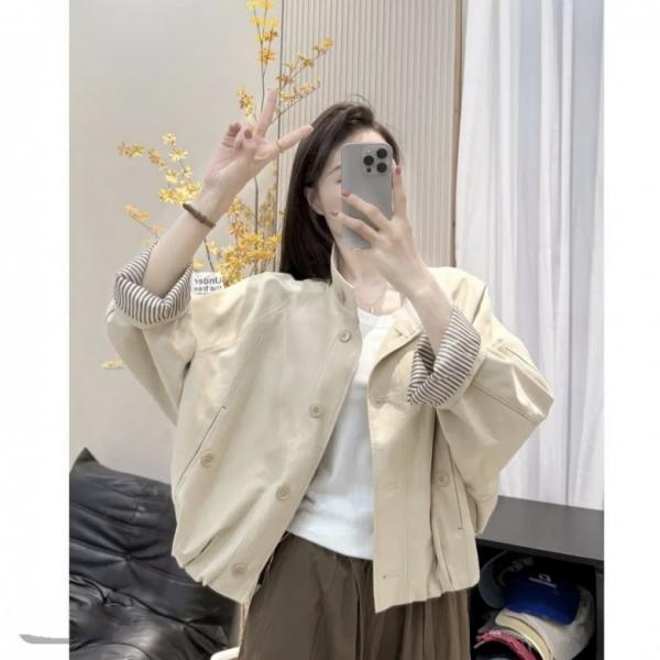 F243631 3컬러 루즈핏 소매 포인트 점퍼 봄 가을 간절기 아우터 바람막이