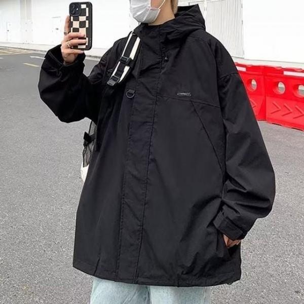 2컬러 남녀공용 캐주얼 후드 하프 야상 자켓 하프야상자켓 간절기아우터 가을자켓