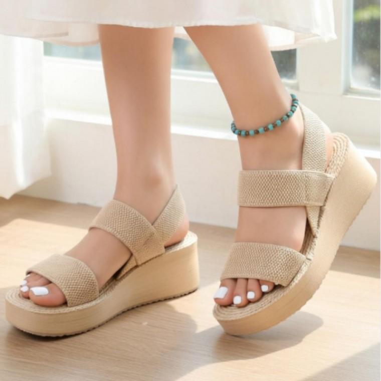여성 밴딩 샌들 편안한 착용감 여름 데일리 통굽 샌들 데일리 신발 슈즈