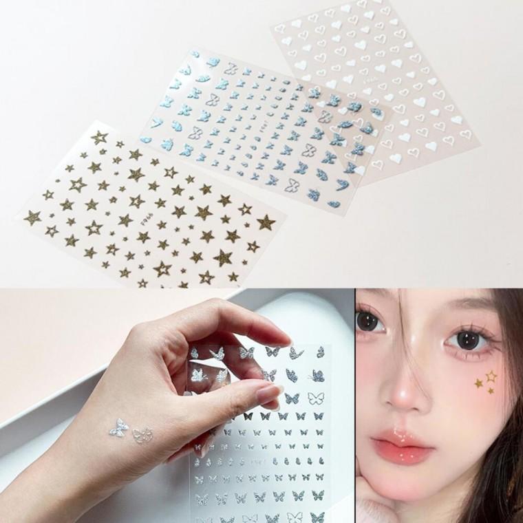 금박 페스티벌 반짝이 스티커문신 큐빅 타투 페이스 스티커