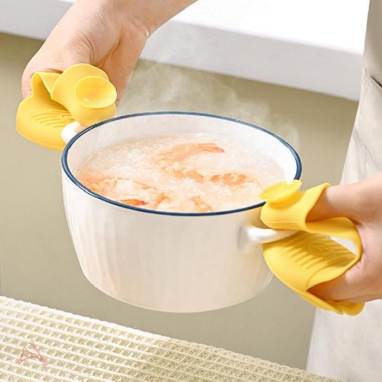 안전 실리콘 주방 냄비 손잡이 뜨거운 뚝배기 장갑 1P