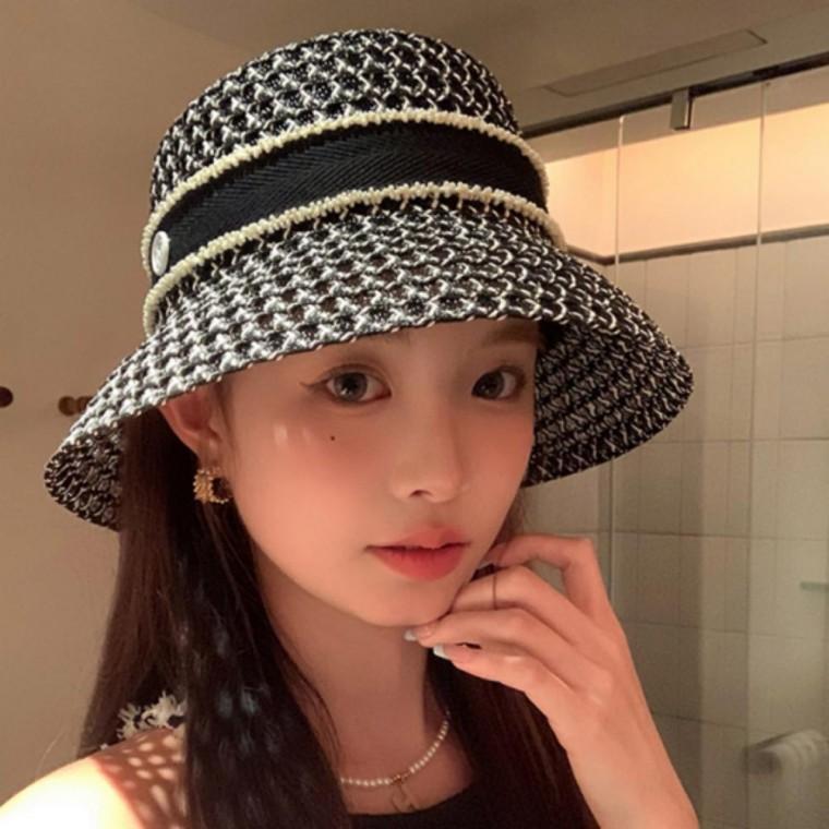 여성 휴양지 바캉스 고급 벙거지 와이드 모자 버킷햇