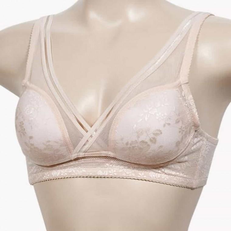 쟈가드 V넥 라인 B컵 브라 여자속옥 3/4컵브라 레이스속옷