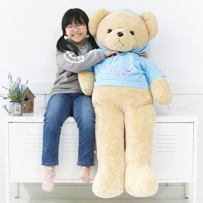 러블리 후드 베어 인형 블루(130cm) 곰인형 대형곰인형 여자친구선물