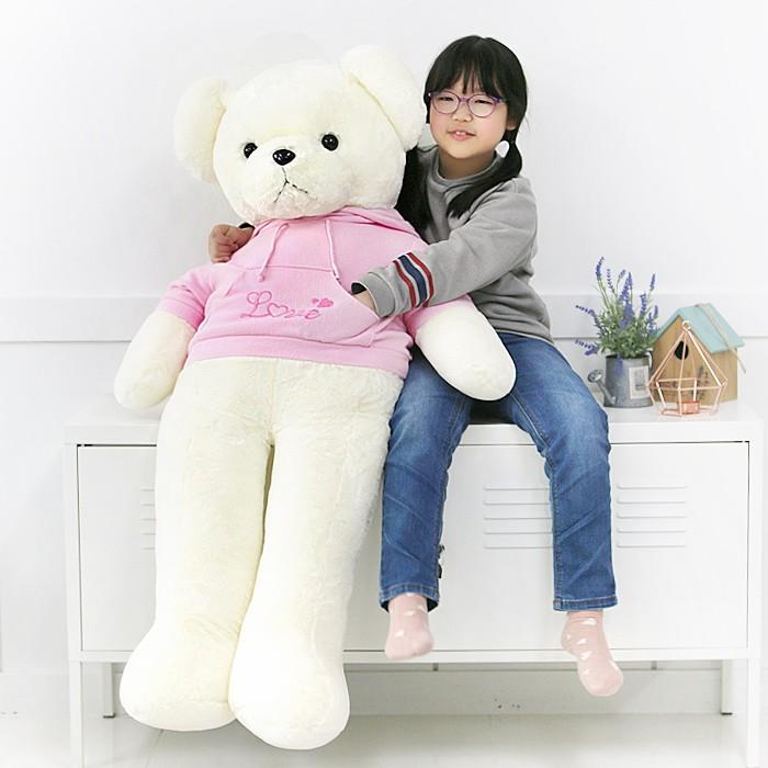 러블리 후드 베어 인형 핑크(130cm) 곰인형 대형곰인형 여자친구선물