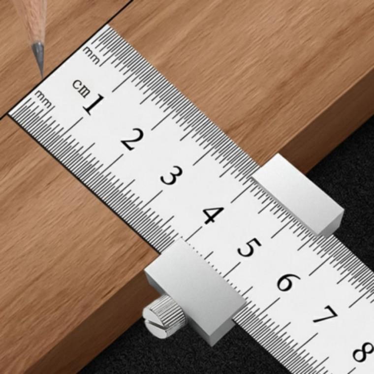 정밀 마킹게이지 60cm 스틸자 세트 목공 측정용 스토퍼 도구 자