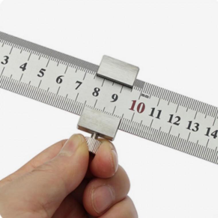 정밀 마킹게이지 100cm 스틸자 철자 스토퍼 세트 목공 측정 공구