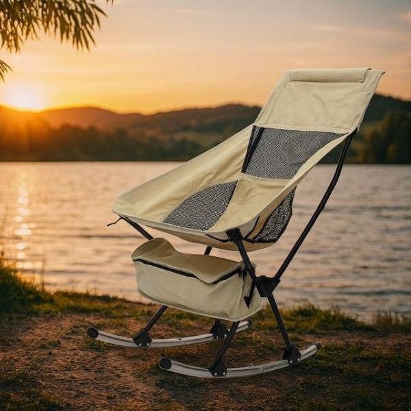 릴랙스 스윙 캠핑의자 휴대용 폴딩체어 야외의자 (아이보리)