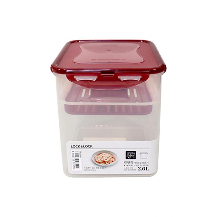 락앤락 발효숙성용기 2.6L(일반형)-H/누름판/밀폐용기/장아찌통/김치통/김장용품/김치냉장고/김치보관용기/