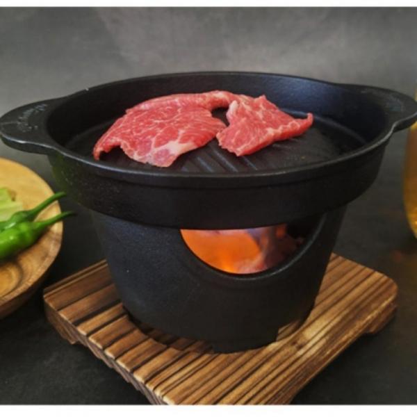 클래식 통주물 화로세트 1인 무쇠 워머받침대 캠핑 취사 1인화로 직화냄비