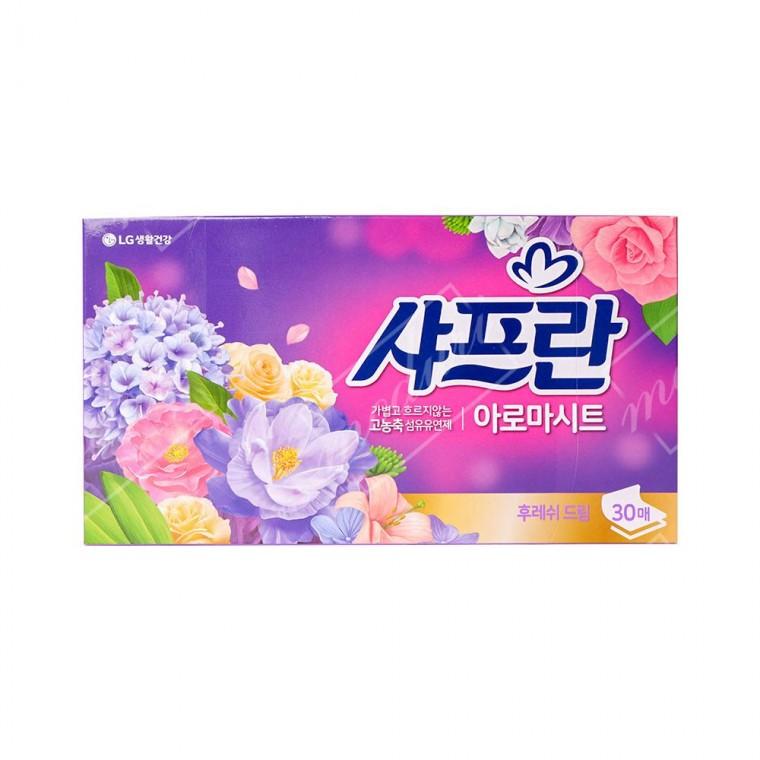 샤프란 티슈형 섬유유연제 아로마시트 세제 티슈형 후레쉬드림 향기나는