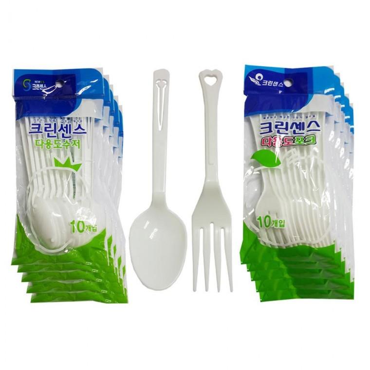 일회용 수저포크 50개 식사 일회용 주방