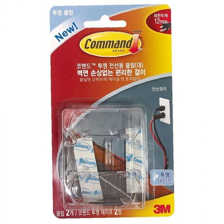 3M 투명 탄탄한 전선용 클립(대)2p (17303CLR) 전선정리 고리