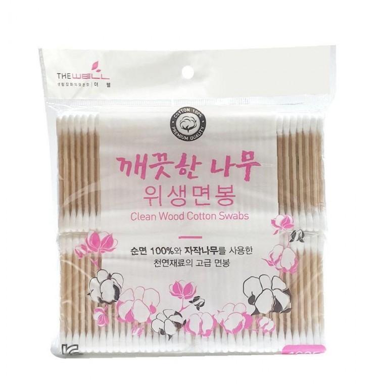 깨끗한나무 위생면봉 튼튼한 400개입 일회용 순면 귀이개