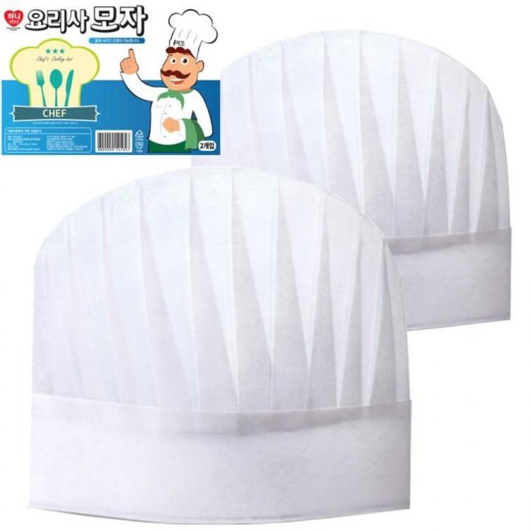모자 조리용 남녀공용 2매입 주방 요리사 교체부품 모자 조리