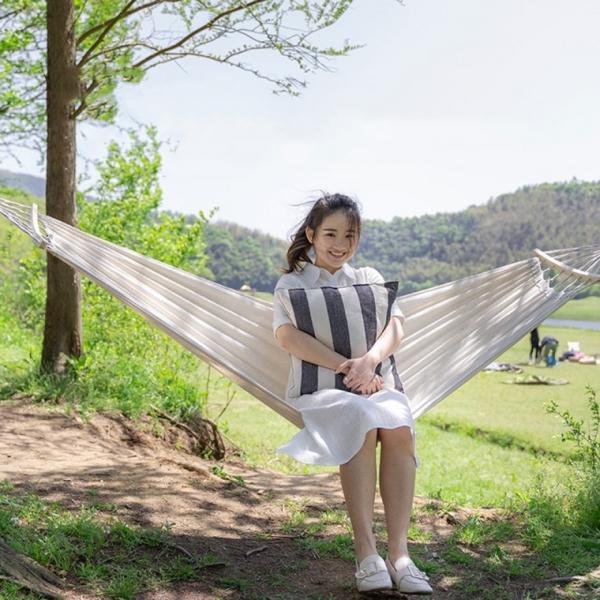 캠핑용 캔버스해먹 정원 그네 침대  캠핑 차박 야외 해먹