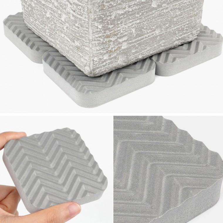 사각 진동방지패드 그레이 4p 충격흡수패드 고무진동패드