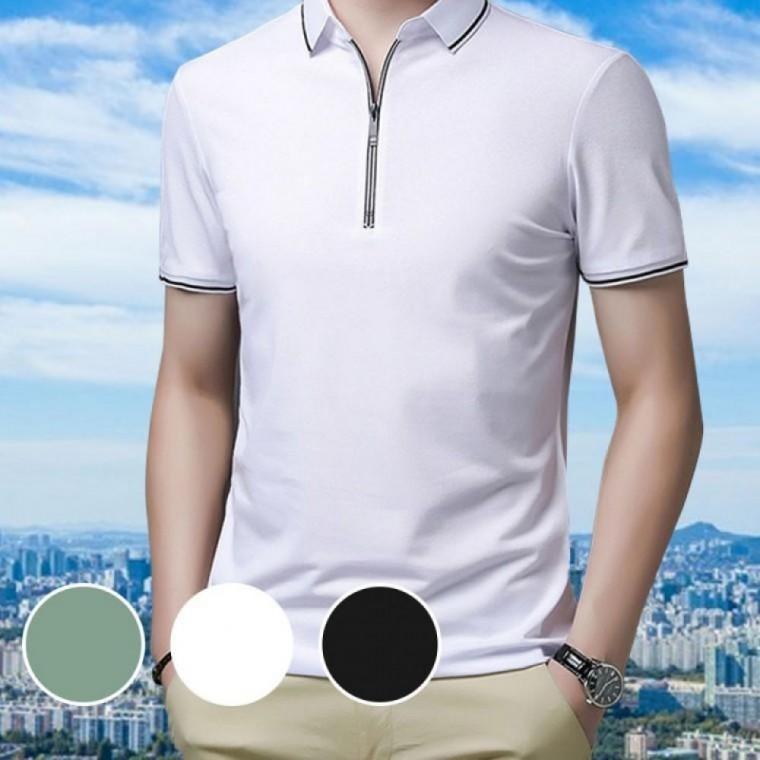 운동티셔츠 지퍼 피케 땀배출 반팔 반팔티 남성반팔티 운동 봄 PK 남성 여름 티셔츠 카라