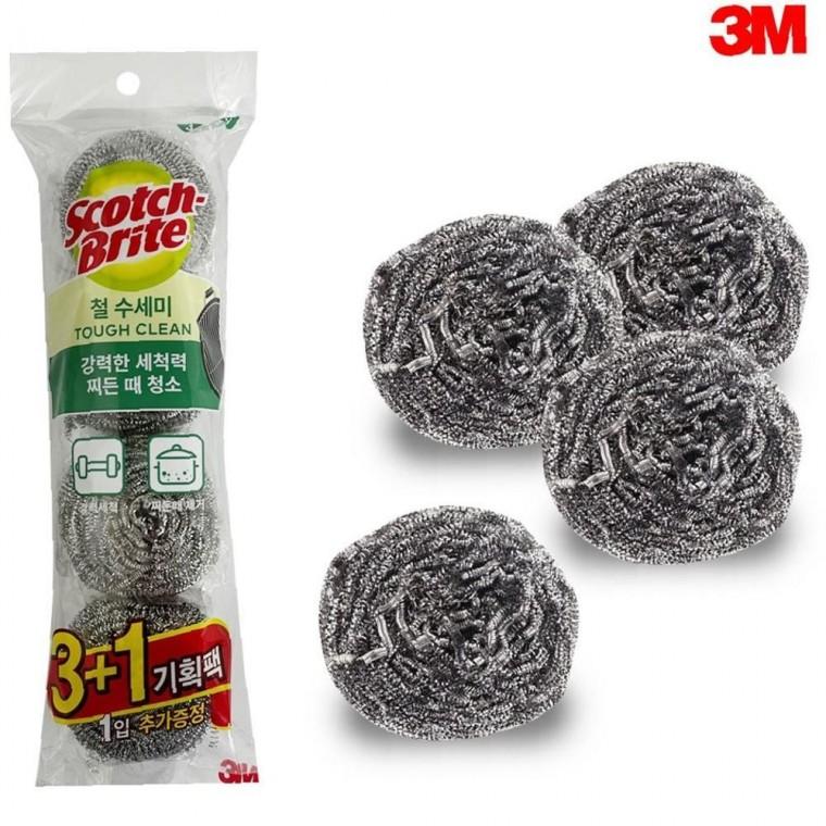 3M 철수세미 기본형 (3+1개입) 45g 불판 석쇠 찌거기 찌든때