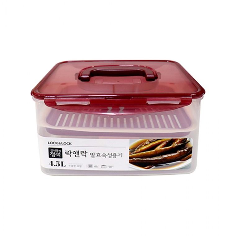 락앤락 발효숙성용기 4.5L(핸들형)-H/누름판/밀폐용기/장아찌통/김치통/김장용품/김치냉장고/김치보관용기/