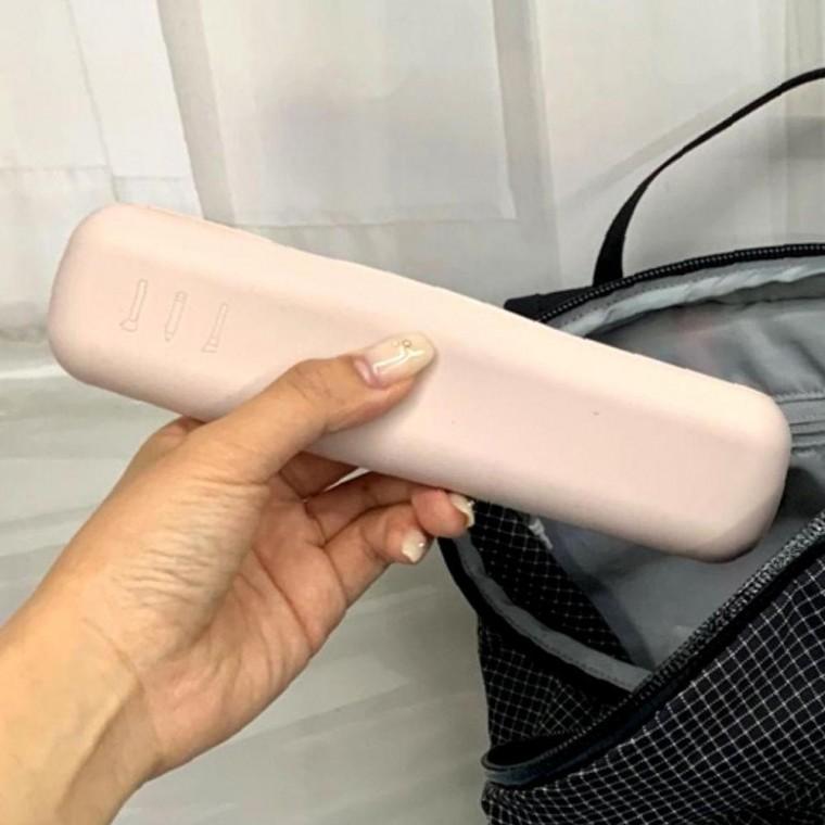 실리콘 메이크업 깔끔한 브러시 보관파우치 베이지