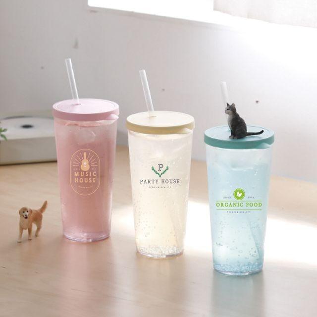 빨대컵 670ml 플라스틱커피컵 아이스커피컵 아이스컵