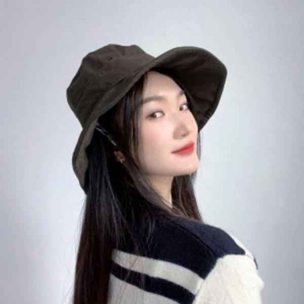 어텀 와이어챙 여성용 버킷햇(다크 브라운) 부니햇 캠핑 모자 아웃도어 낚시 햇빛 가리개