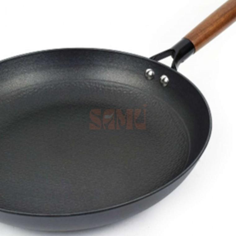 무쇠 주물 후라이팬 28cm 튼튼한프라이팬 너도밤나무손잡이.인덕션용
