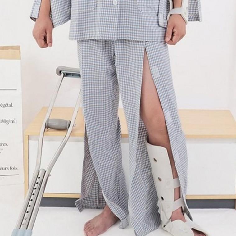 환자용 지퍼형 치료복 트임 바지 편안한 검진복 물리치료환자복 한의원환자복 도수치료복