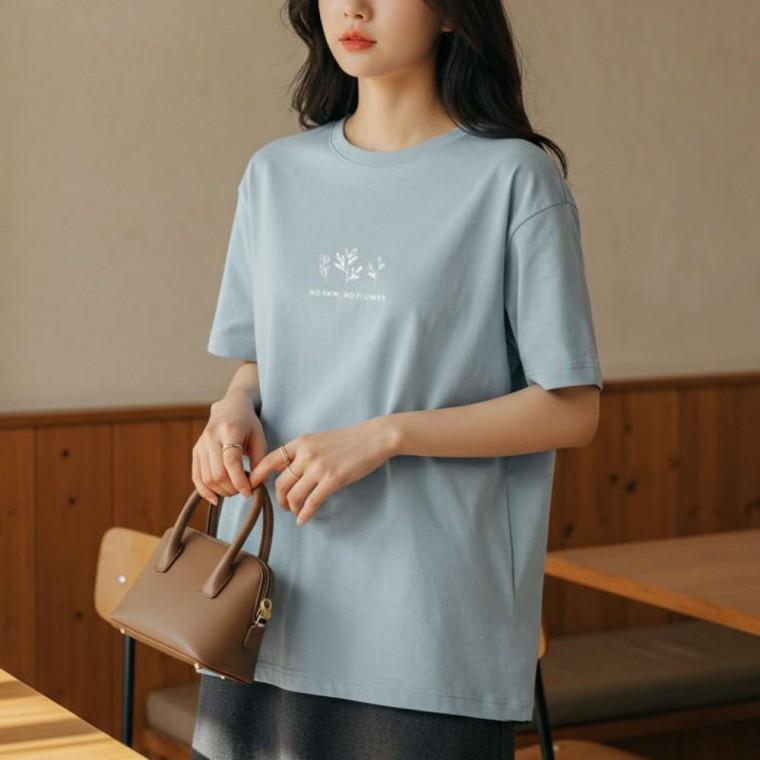 여성 프린팅 반팔티 프린팅티셔츠 라운드넥티셔츠