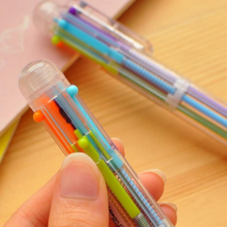 0.5mm 6색 볼펜 고급 학생 사무용품 유성볼펜 멀티펜 수험생볼펜 0.5볼펜