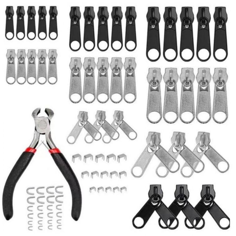 지퍼 수리 도구 세트 85pcs 지퍼헤드 지퍼수리키트 지퍼교체키트