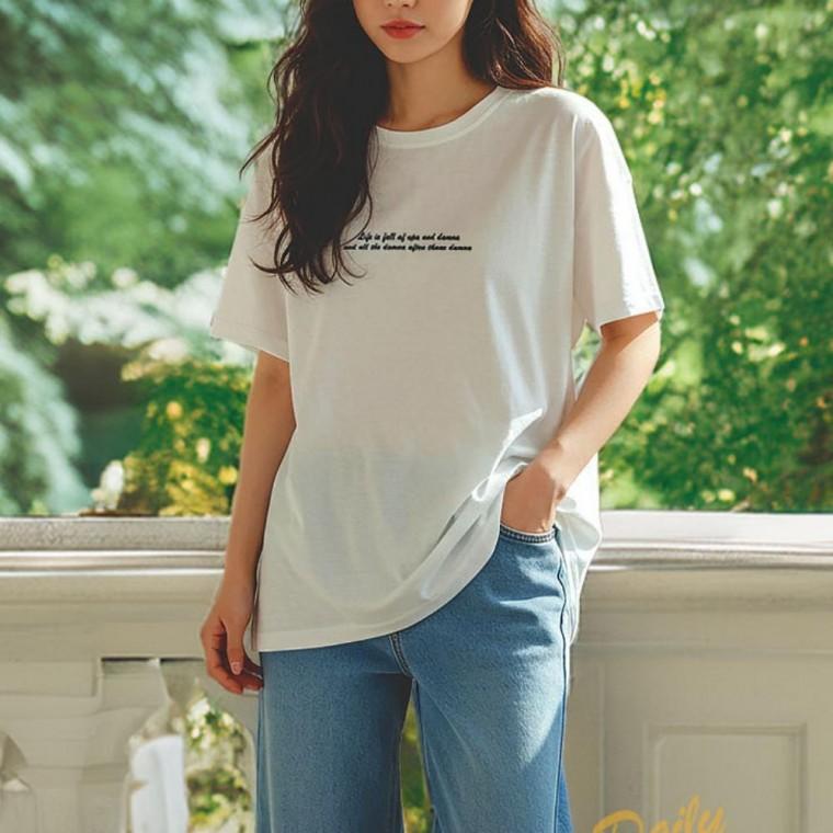 여름레이어드티 여자여름티셔츠 기본반팔티