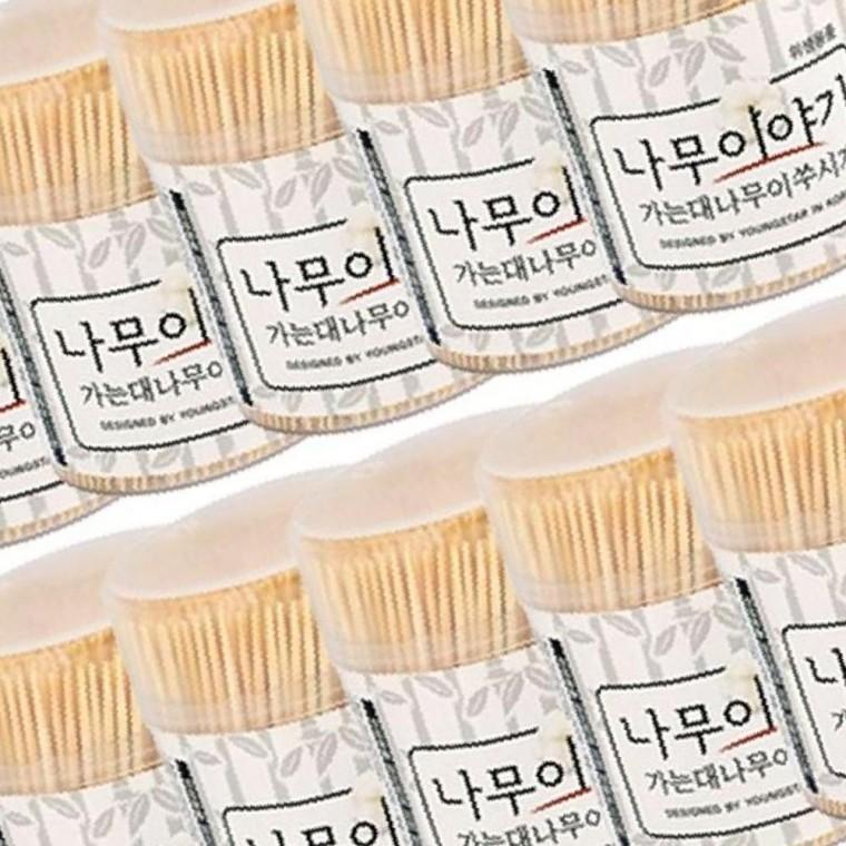 가는 대나무 요지 이쑤시개 600개입 10통 세트