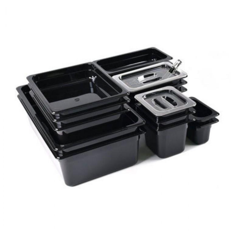 PC블랙밧드 1/9 Size 반찬바트 플라스틱보관통 식재료보관