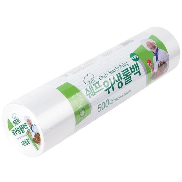국산 쉐프 튼튼한 위생 롤백 35x45 500매 위생백 비닐 봉투