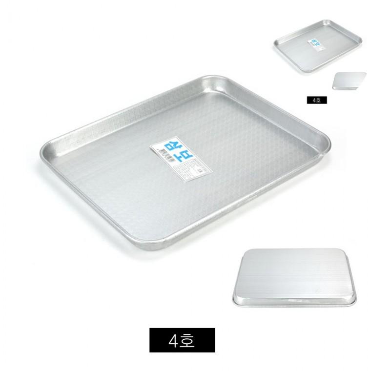알루미늄 직사각 쟁반 4호 사각스텐쟁반 구내식당 주방용스텐트레이
