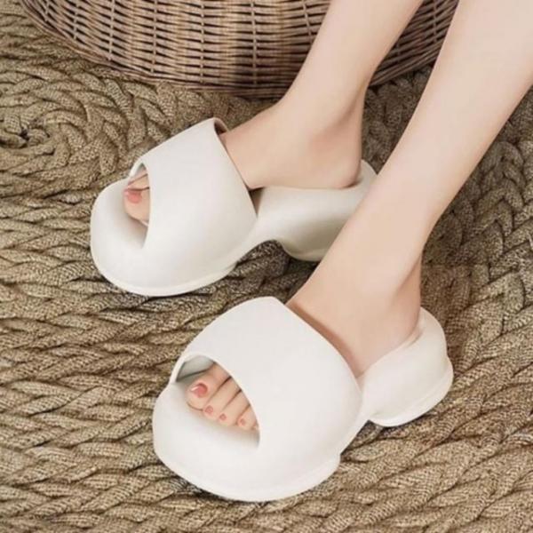 편안한 굽높은 인솔 라인 여행용 실내화 쿠션 슬리퍼