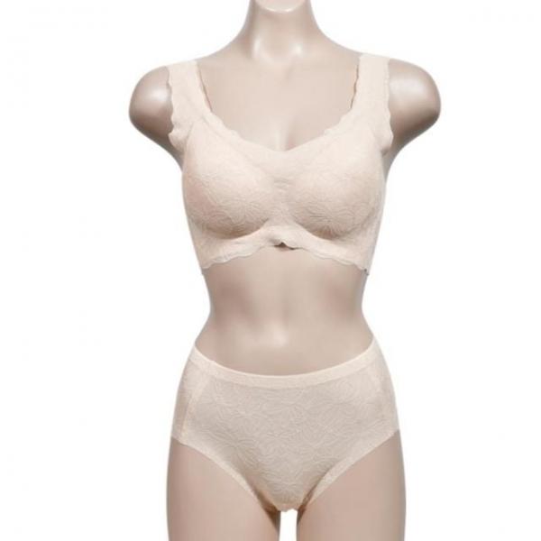 여성 볼륨 런닝형 속옷 플라워 브라 맥시 팬티 세트