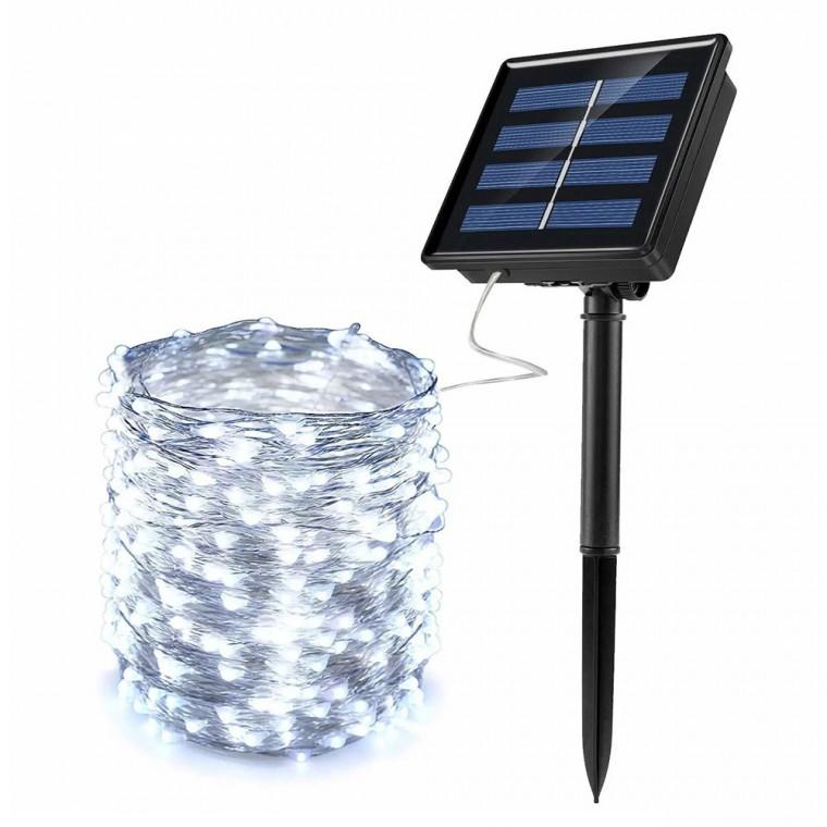 태양광 LED 100구 와이어 전구(10m) (백색)/재입고