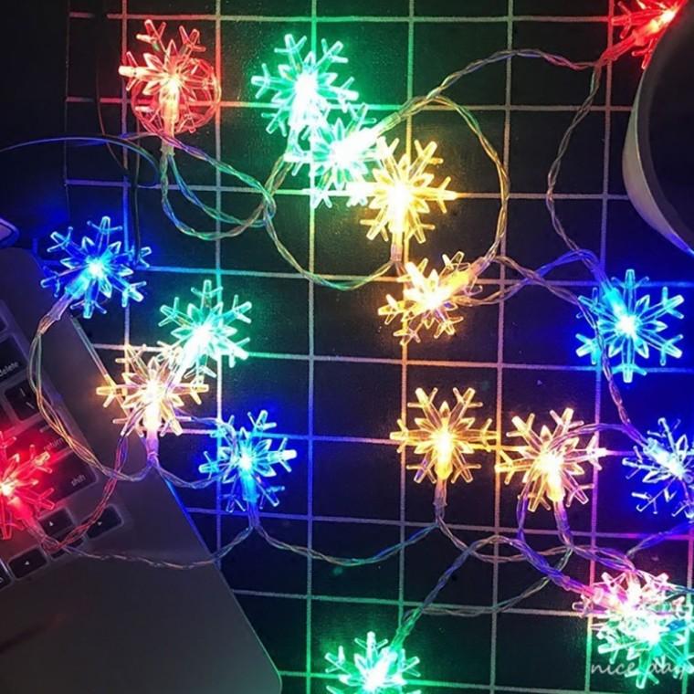 10구 LED 눈꽃 가랜드 전구(1.5M) (컬러)