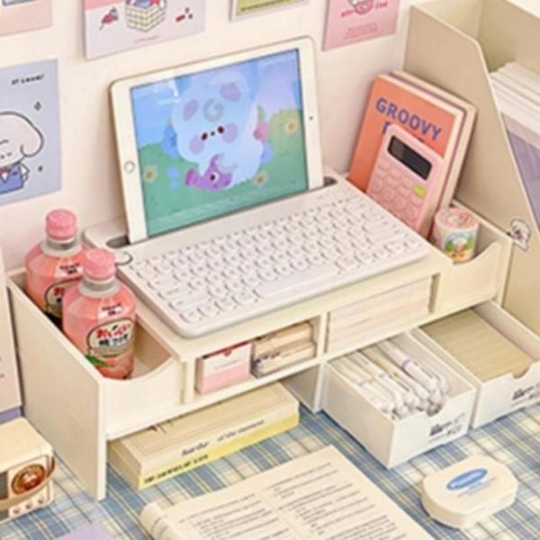 컴퓨터 모니터 스탠드 정리대 수납 거치대 직장인 선반
