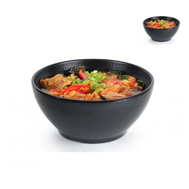 멜라민 무광 매트블랙 체크 면기 1호 멜라민면기 국물그릇 식당국그릇