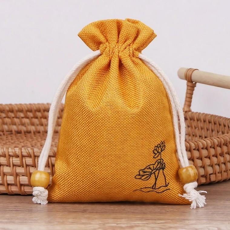 린넨 면 주머니 에코백 더스트백 이너백 복주머니 무지 천 광목 파우치 8x10cm