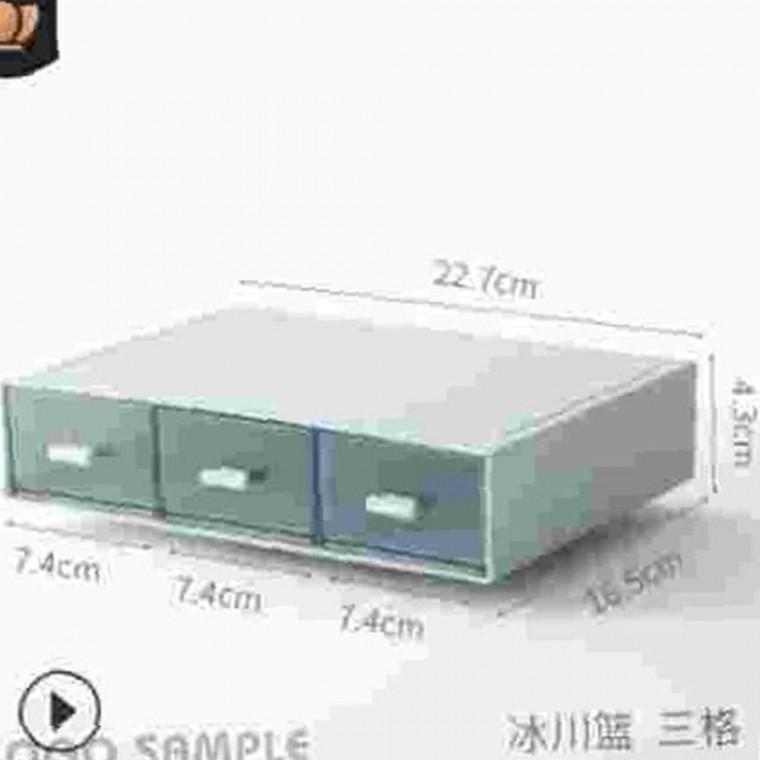 사무용품 탄탄한 정리수납함 블루3칸