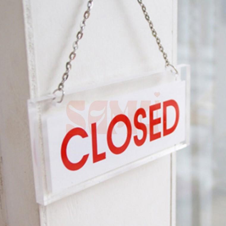 OPEN/CLOSED 오픈클로즈 투명 양면걸이 매장소품 대문문패