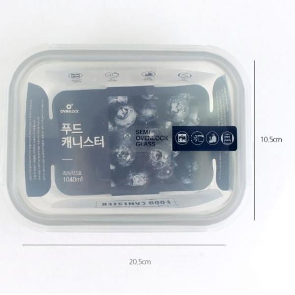 글라스 찬통 직사각 3호 1040ML