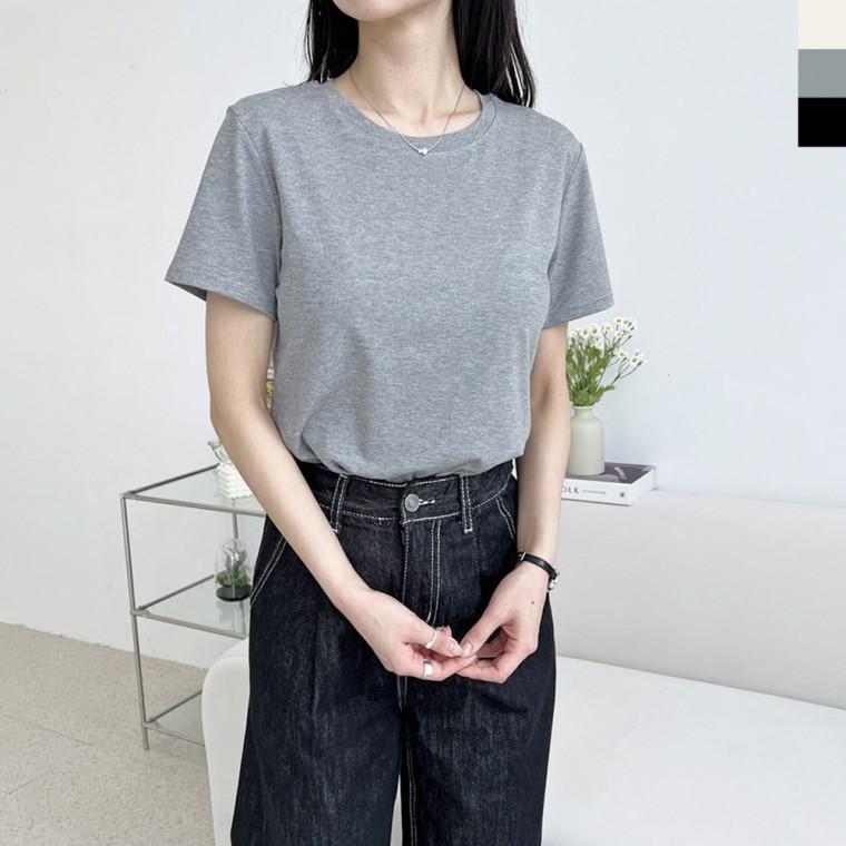 베이직 라운드 반팔 티셔츠 슬림핏 데일리 이너